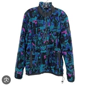 American Eagle Outfitters Vibrant Teddy Jacket Retro Geometric | Mens L